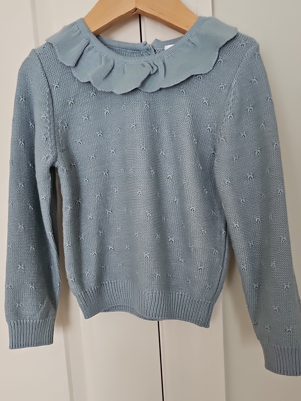 4t Modern Moments Light Blue Ruffle Collar Knit Sweater